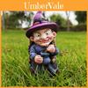 Handbeschilderde heksenbeeldjes van hars voor Halloween, decoratieve ornamenten in Amerikaanse stijl.