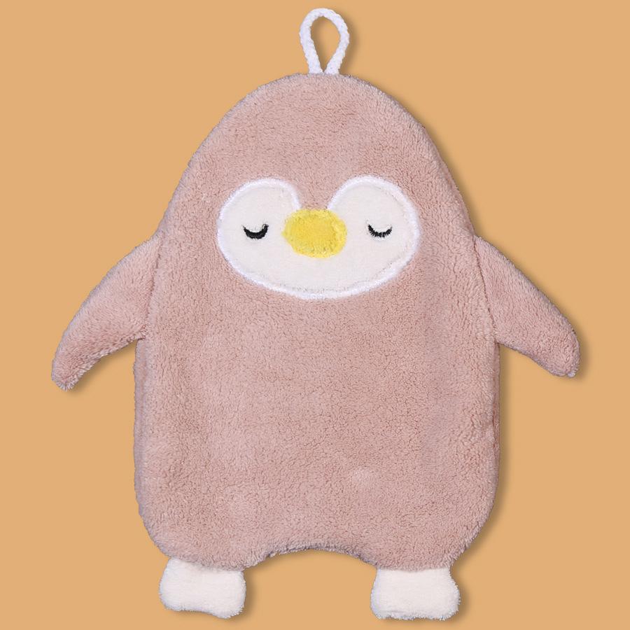 Soft Cute Cartoon Coral Fleece Hanging Hand Towel - Absorbent Kitchen Wiping Cloth