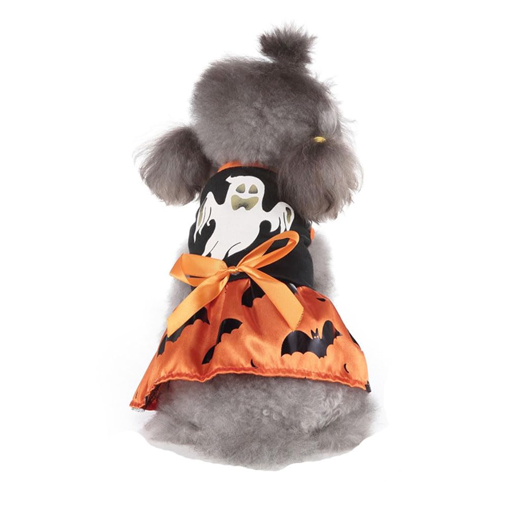 Halloween Pet Clothing Ghost Bat One-piece Wear Cute Costume Disguise Skirt Small Dogs Medium Cats Commemorative Photo (Halloween-A L)