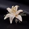Lussuosa Spilla Giglio, di Alta Gamma, Spilla alla Moda e Squisita, Spilla Fiore con Diamanti Pieni, Senso del Design di Nicchia