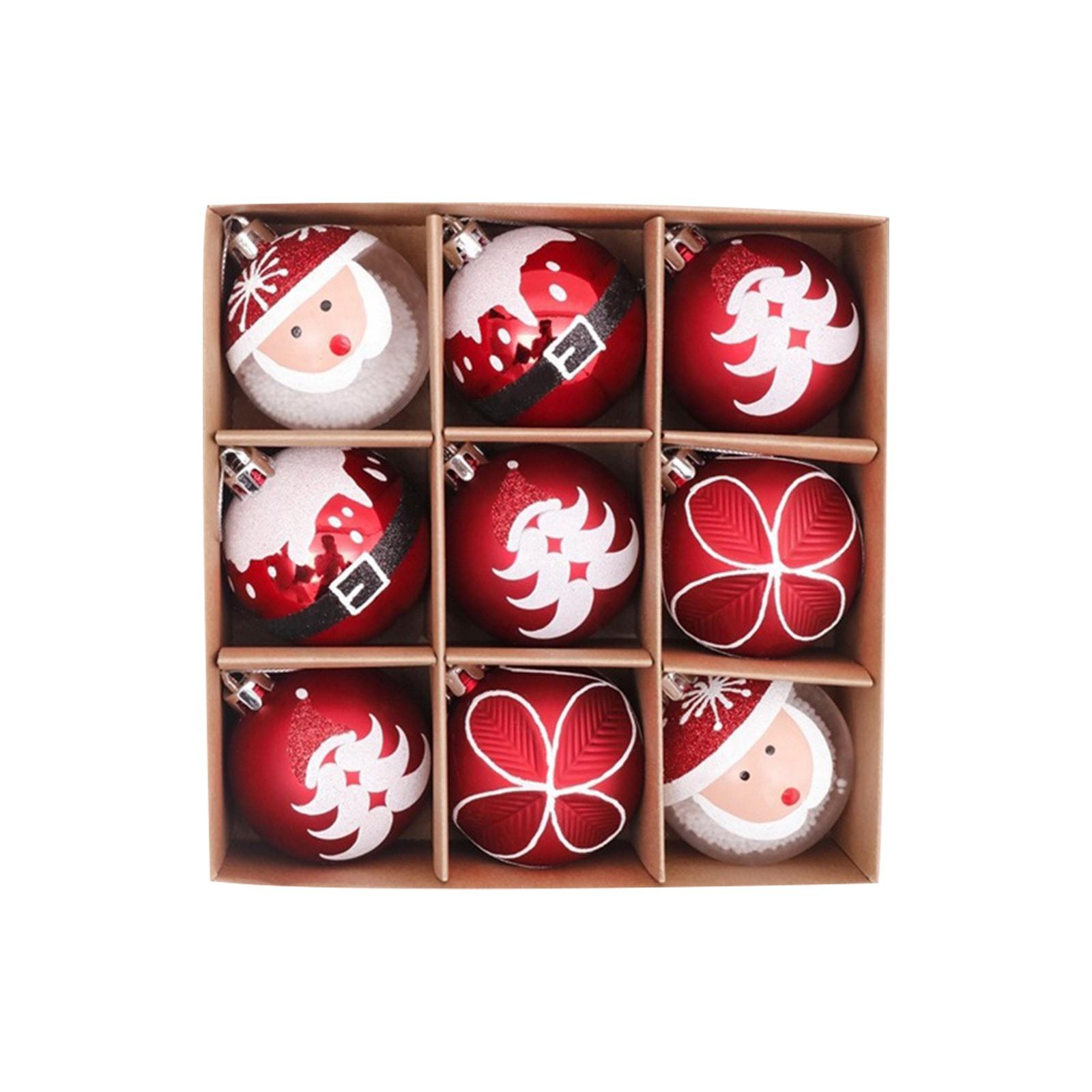 

9 Рождественских Шаров, Украшения для Рождественской Елки, Праздничный Венок, Гирлянда, Украшения, Красный И Золотой, 6 см One Size