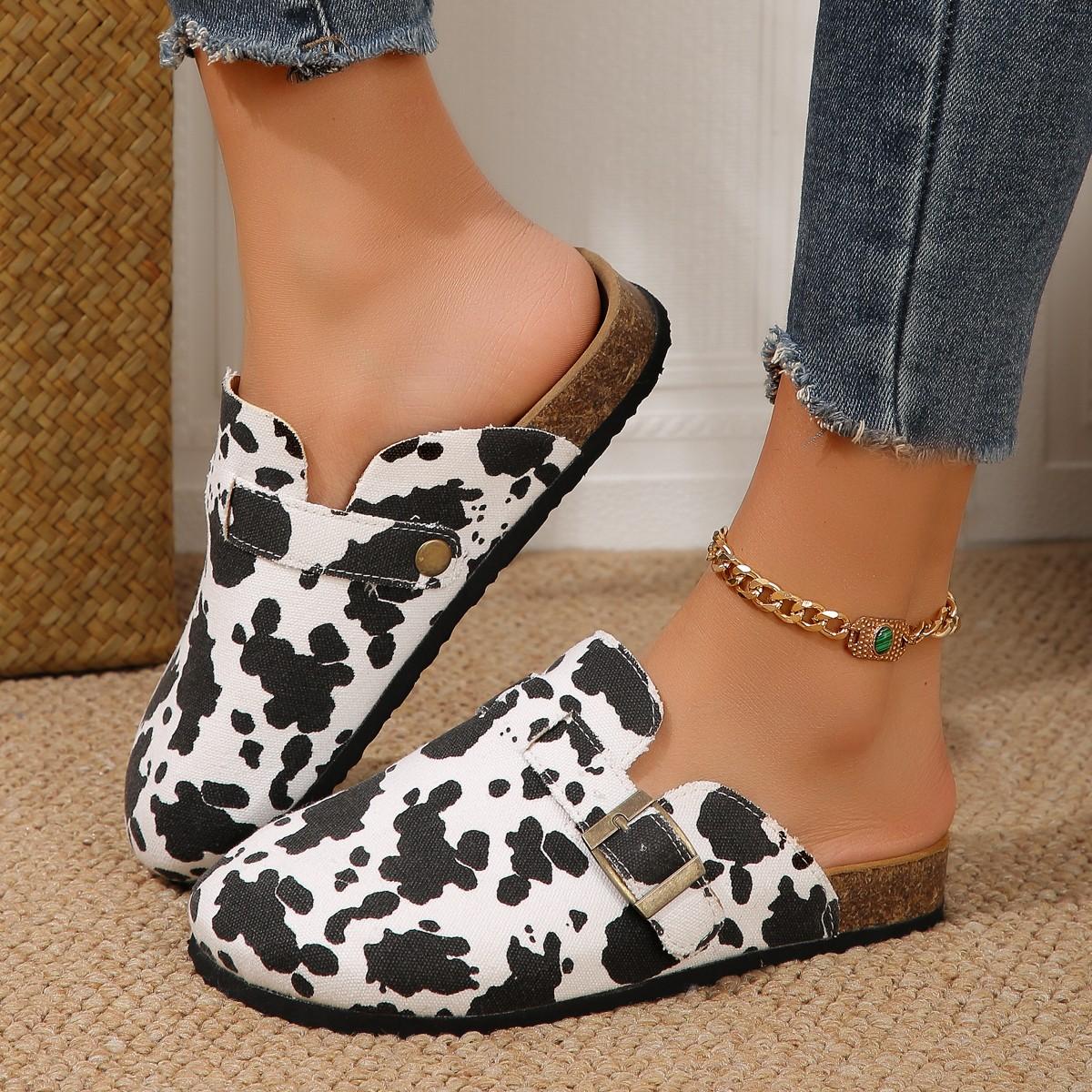 

Модные женские туфли-сабо из пробки, плоские тапочки с закрытым носком и толстой подошвой для женщин, повседневные женские тапочки на плоской подошве для отдыха на открытом воздухе, Zapatos De Mujer 36