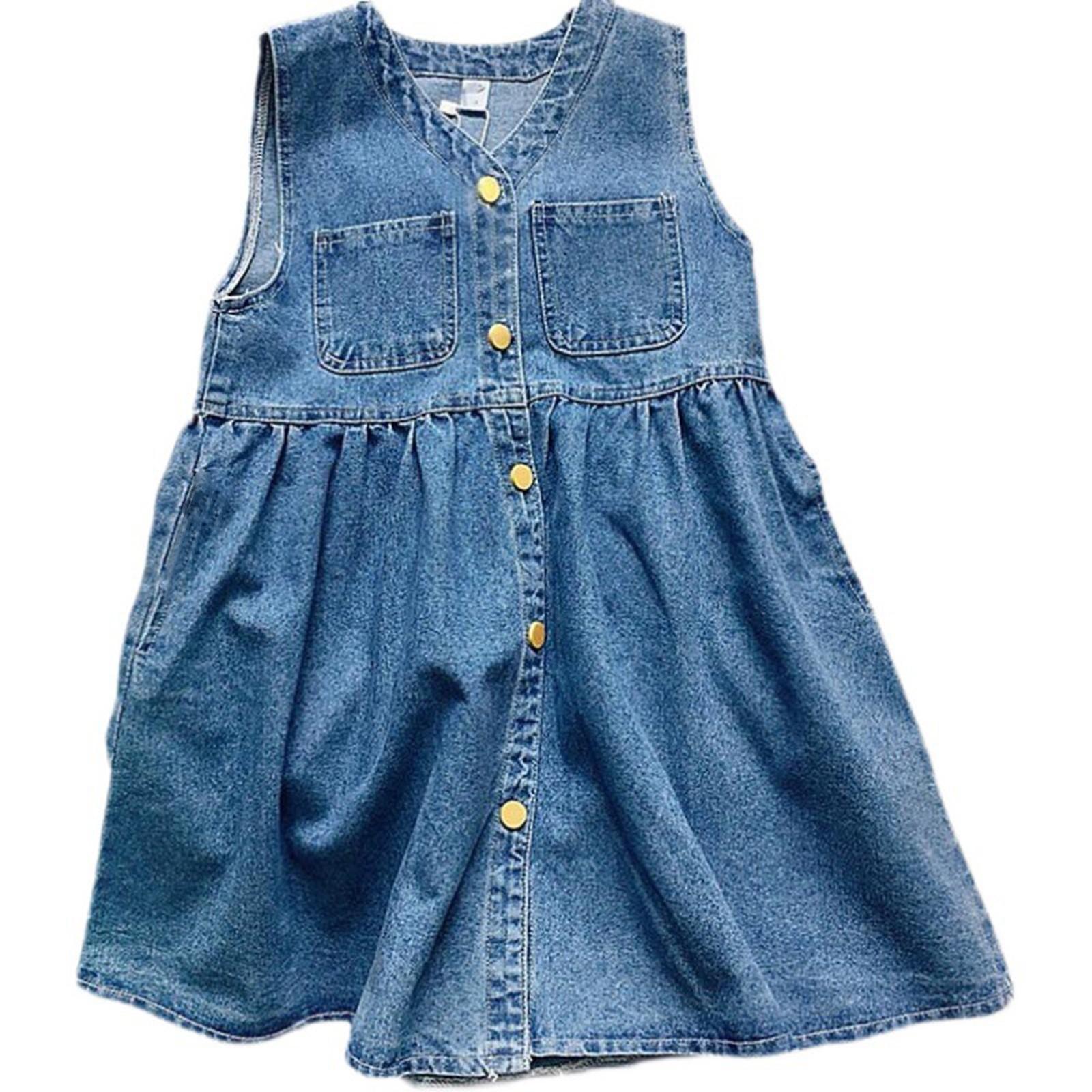 

Fashionable Denim Casual Dress 90 синий