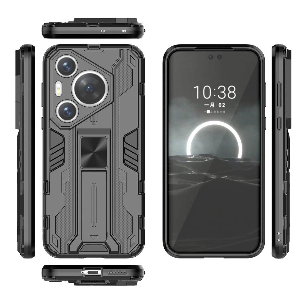 For Huawei Pura 70 Case Foldable Kickstand PC+TPU Hybrid Phone Cover