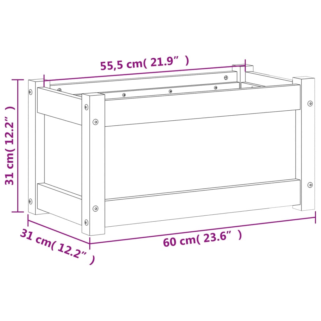 Planters 2 Pcs Solid Pine Wood