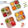 4 Stück/Set Mehrfarbige Snackbehälter 4 Fächer Lebensmittelaufbewahrungsbehälter Obst-Lunchbox für die Arbeit