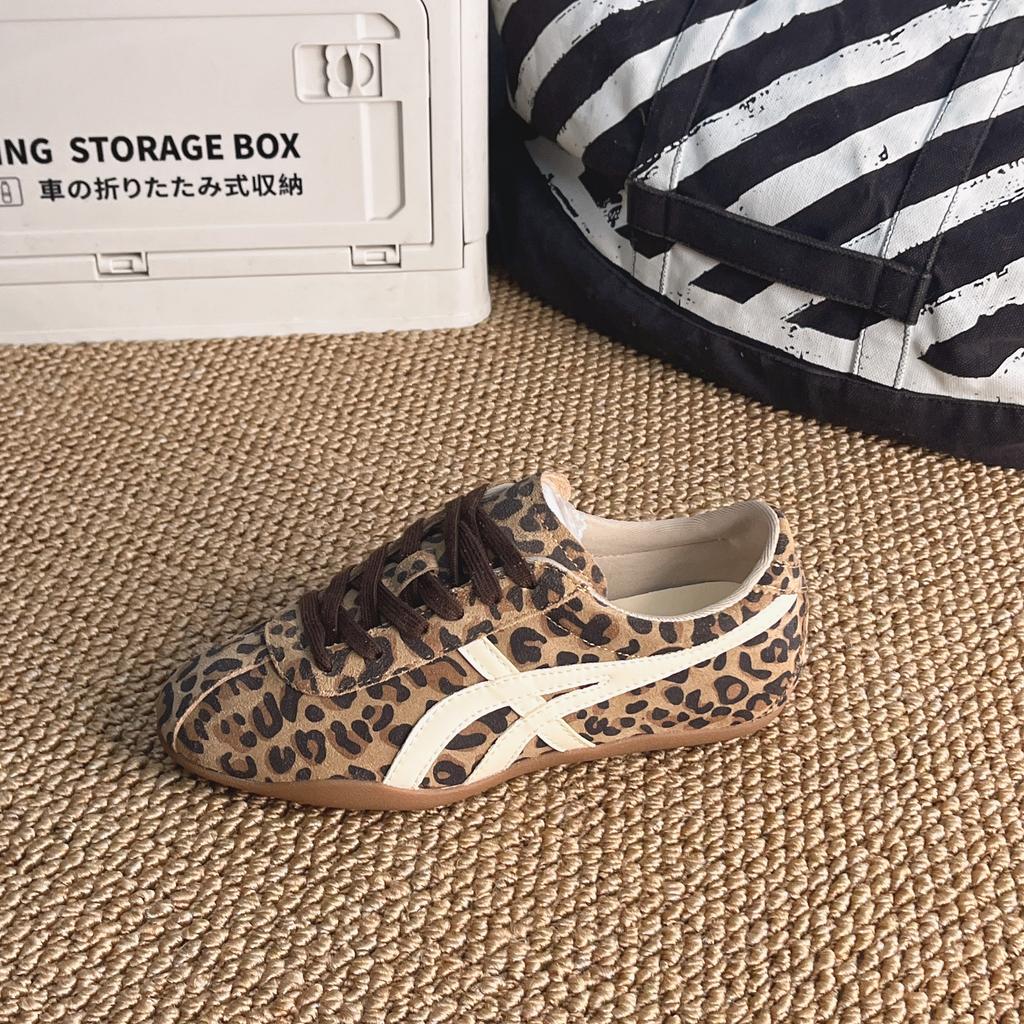 Inner Height Increase Breathable Leopard Print Shoes Women's New Versatile Breathable Casual Outdoor Sports Shoes Running Shoes Women