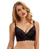 Plus Size Lace Push-Up Bra with Underwire, Thin Molded Cup, Sexy Design, Solid Color - Style 4041