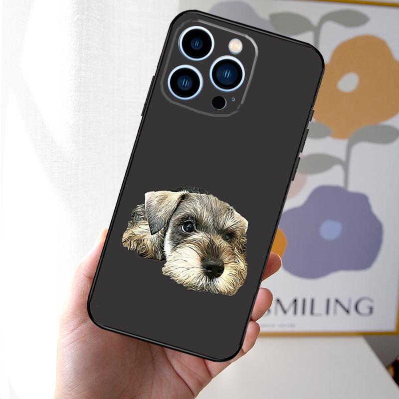 Miniature Schnauzer dog art Case For iPhone 16 15 14 13 12 11 Pro Max Mini Cover X XR XS 8 7 14 16 15 Plus Accessories