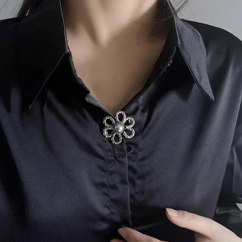 Reusable Metal Waist Buckle Pearl Flower Style Retractable Waist Tighten Buckle Clip Snap Fastener Pants Pin for Jeans Button