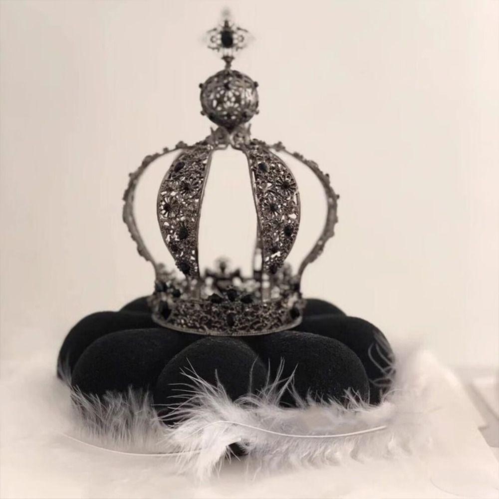 1/2Pcs Baroque Crown Cake Topper Elegant Retro Rhinestone Crown Creative European Style Bridal Headband Royal Celebration