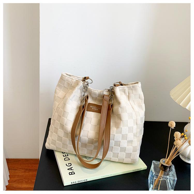 

Большая вместительная ретро-сумка женская осенняя новая модная сумка в иностранном стиле для поездок на работу через плечо подмышкой белый