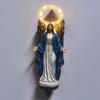 Resin Vintage Vegglampe Liten Vinget Engel/Jesus/Jomfru Maria Veggapplikasjon Middelaldersk Gotisk LED Veggdekor for Soverom Stue Gang