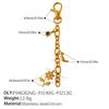 Ins Y2K Flower Natural Stone DIY Pendant Keychain, 18K Gold Plated Multi-element Pendant Chain