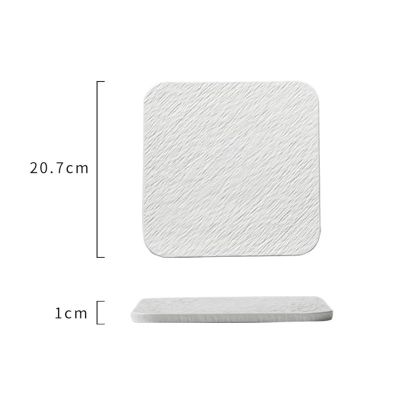8/10 Inch Stone Pattern Flat Plate Creative Nordic Ceramic Dinner Plate Classic Matte Sushi Dessert Tableware Western Restaurant