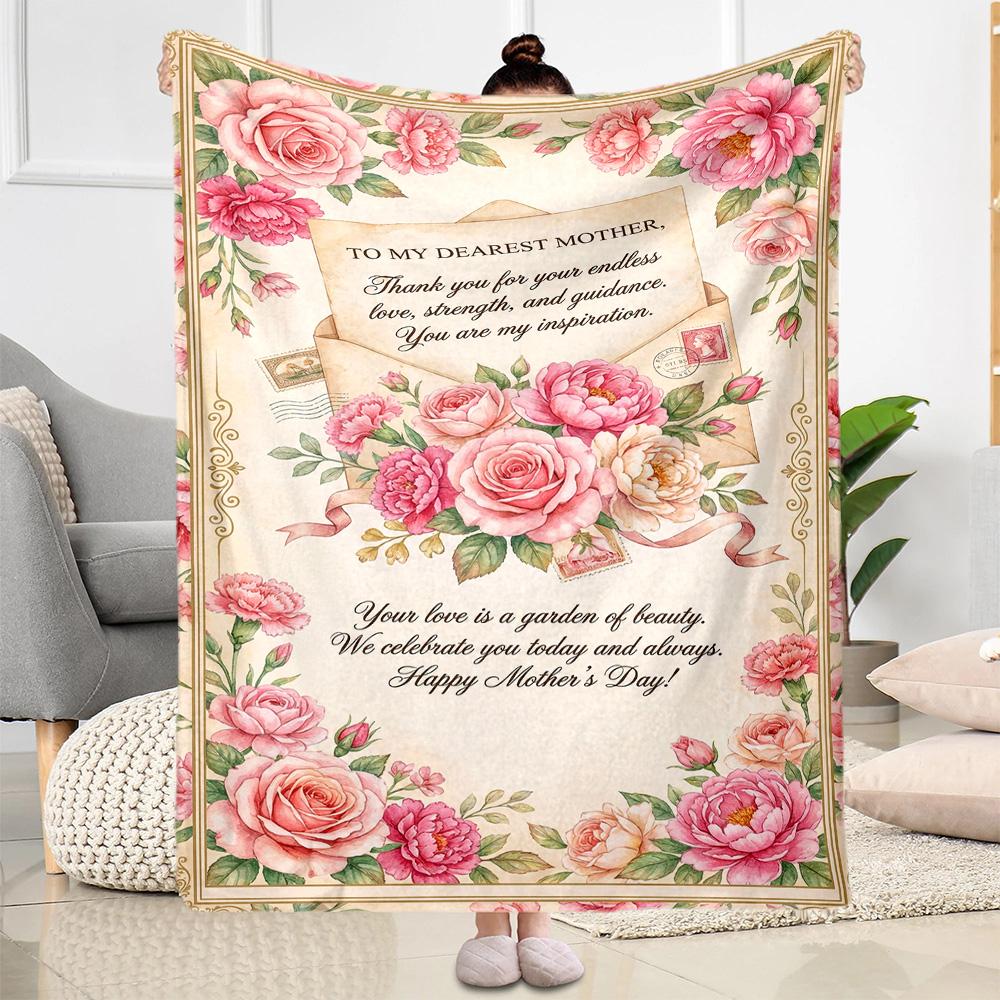 Mother's Day Love Blanket Suitable for Sofas,travel, Living Rooms Also a Good Gift for Friends and Family Suitable for All Seasons.