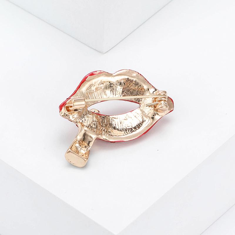 Sexy Lipstick Red Lips  Brooches For Women Clothing Coat Accessories Gifts