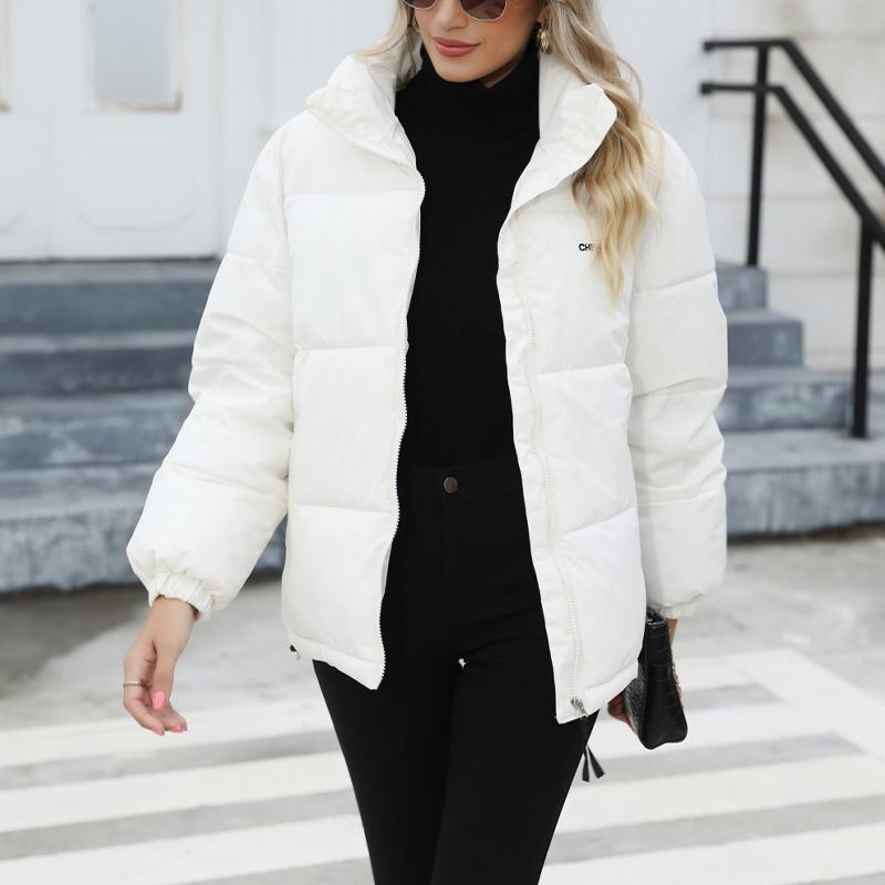 Plus Size Women's Warm Jacket Solid Color Loose Top