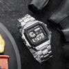 YIKAZE Digital Watch Men's Stainless Steel Strap Countdown Sport Watch Waterproof LED Electronic Wristwatch for Men Gift