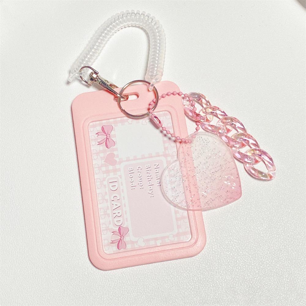 New High Beauty Card Holder Vertical Love Gradient ID Card Holder Flash Pink Credit Card Holders Bus Student