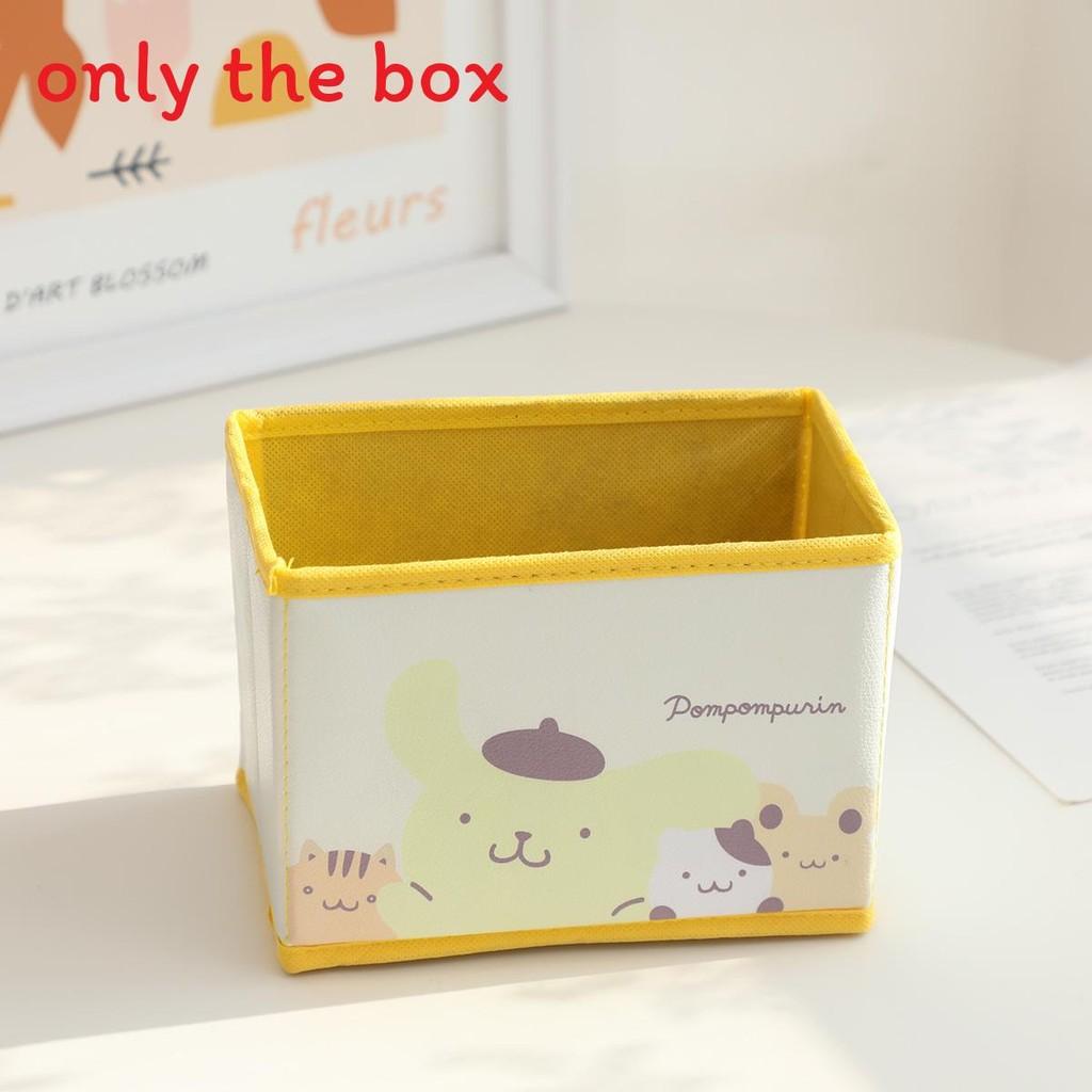 Hello Kitty Kuromi Cinnamoroll My Melody Pattern Foldable Desktop Storage Box For Makeup And Office Supplies