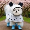 Waterproof Dog Rainwear Wave Point Design Pet Raincoat Pet Clothing Bear Ears Raincoat  Rainy Days