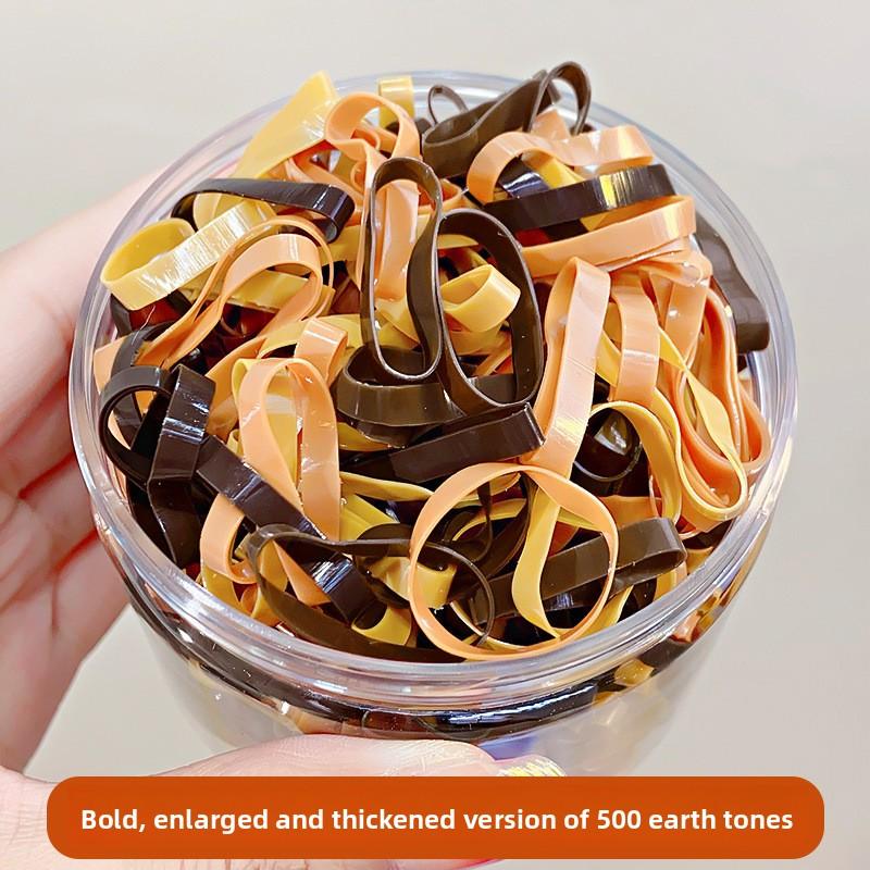 500PCS.Wide & Thick Unbreakable Disposable Hair Elastics: High Elasticity Hair Ties, Gentle&Non-damaging Hair Accessories