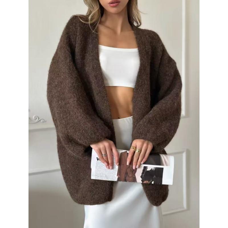 

Ленивый ветер вязаный кардиган женская одежда осень и зима новый свободный повседневный универсальный свитер куртка женская One size