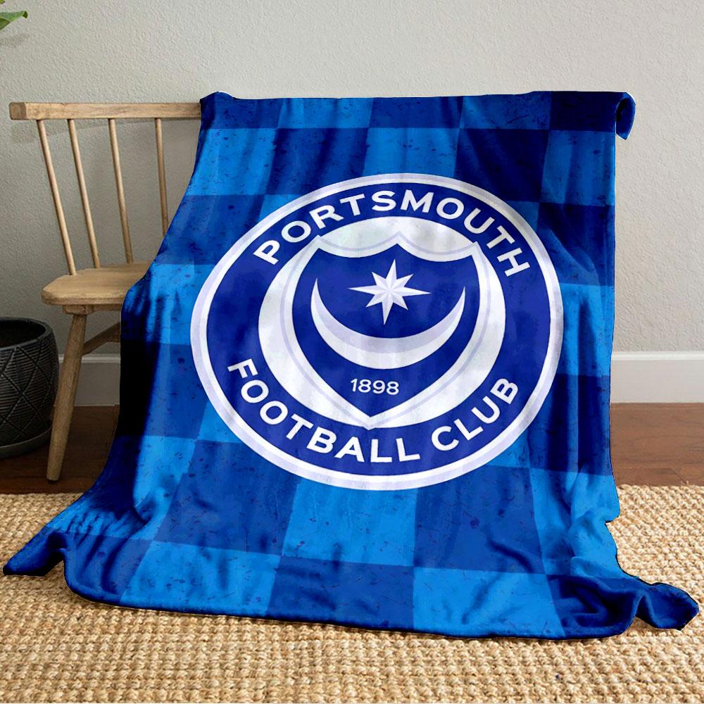 Portsmouth FC Logo Blanket for All Seasons Blanket Lunch Break Throw Gift
