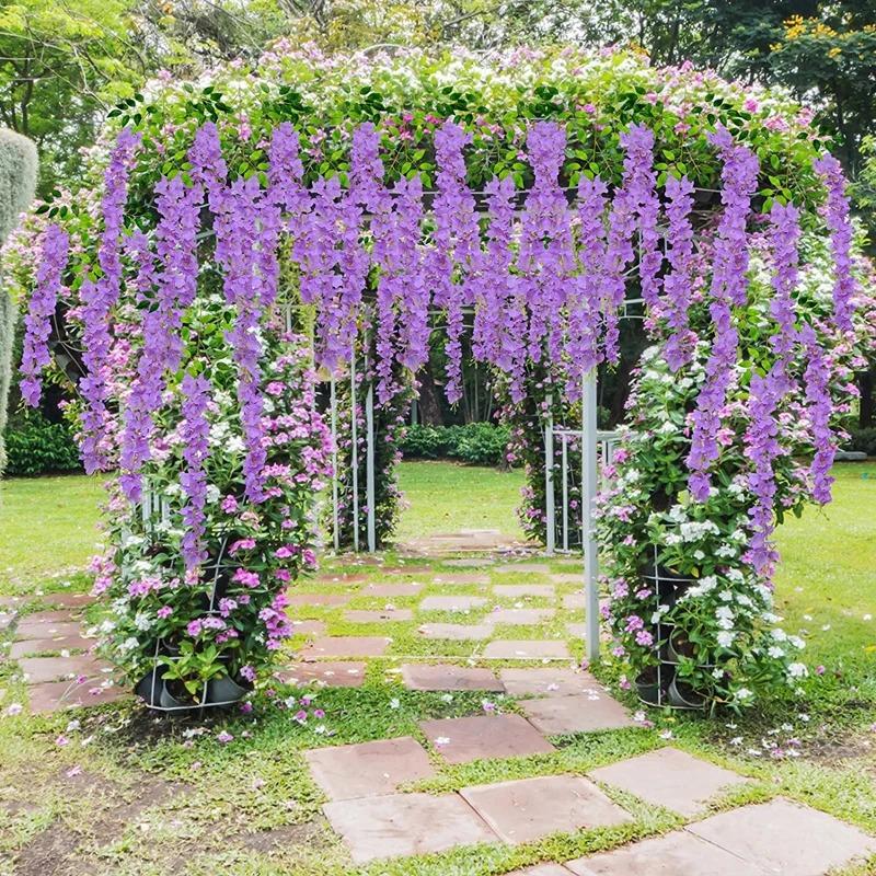 Wisteria Hanging Flowers Artificial Fake Decorative Vine Garland for Bedroom Wall Decor Lush Greenery Fake Flower Vines 115cm
