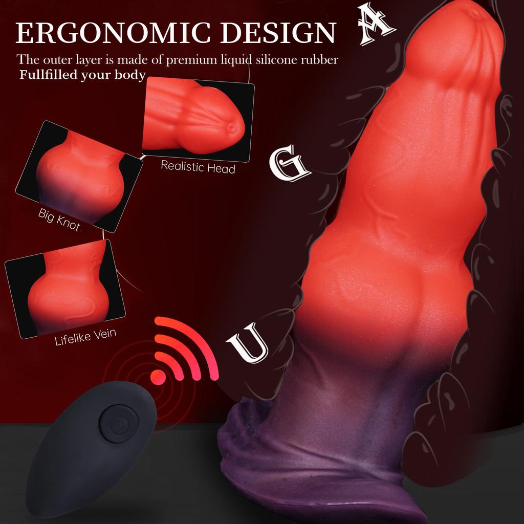 Silicone Vibrating Alien Dog Dildo Simulation Animal Dildo For Male And Female Masturbation Anal Expansion SM Sex Toy
