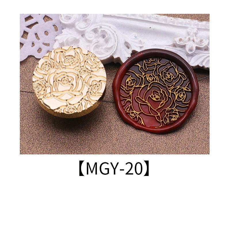 Wax Seal Stamp Heads Rose Pattern for Wedding Invitation Envelope Scrapbooking Flower Stamp for Card Making Craft Decoration
