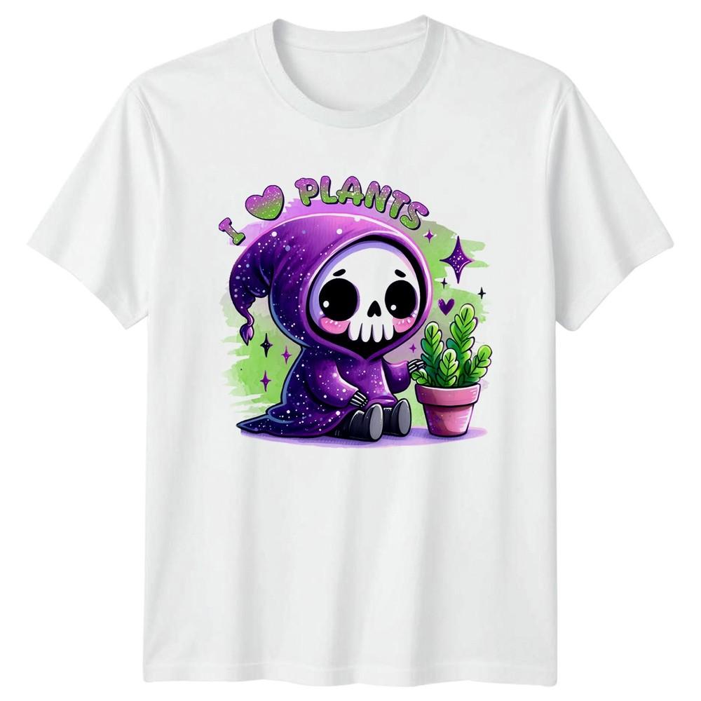 I Love Plants TShirt Kawaii Grim Reaper Plant Lover Birthday Gift S