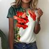 Summer Women 3D Floral Plants Printing T-Shirt Fashion Tops Tees Ladies Casual Short Sleeve Clothing Female Vintage Streetwear