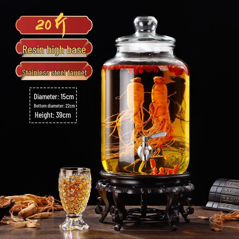 Glas-Infusionsbehälter mit Zapfhahn: 10-20 Jin Versiegelte Enzym- und Kimchi-Weinlagerung