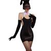 Sexy Women Cosplay Nurse Dress Bandage Hollow Out Tights Dress Oil Glossy Shiny MINI Dress Sheer See Through Maid Dress