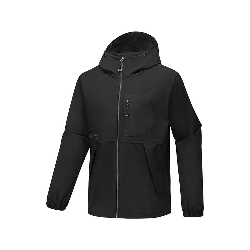 Skechers Jackets Men's Carbon Black/0018 Hooded (Non-detachable) Moderate Straight Fit P325M016-0018