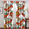 Animated Festa Junina village festival Luxurious Window Panel Drapes in Kids Bedroom Living Room Hall Treatments Kitchen Drapes Blinds