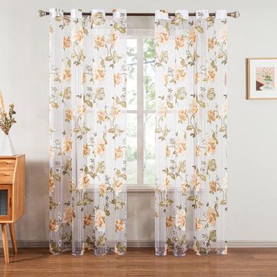 Tulle Fleuri Chambre Motif Pivoine Salon Rideau Décoration Intérieure Voilages Rideaux de Fenêtre