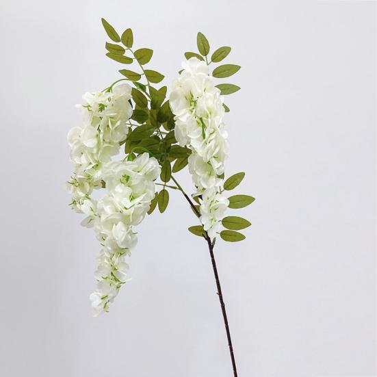 Artificial Wistaria with Green Leaves UV Resistant Fake Flower Decoration Indoor Outdoor Home Wedding Party Faux Flower Decor