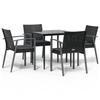 VidaXL Ensemble à manger de jardin 5 pcs coussins résine tressée acier 3186972
