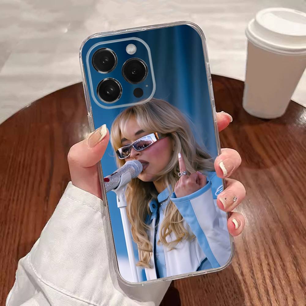 Singer S-Sabrina Pouzdro na telefon Pro iPhone 17,16,15,14,13,12,11 Plus,Pro,Max,XR,XS,Plus,E,SE4,Mini Průhledný kryt