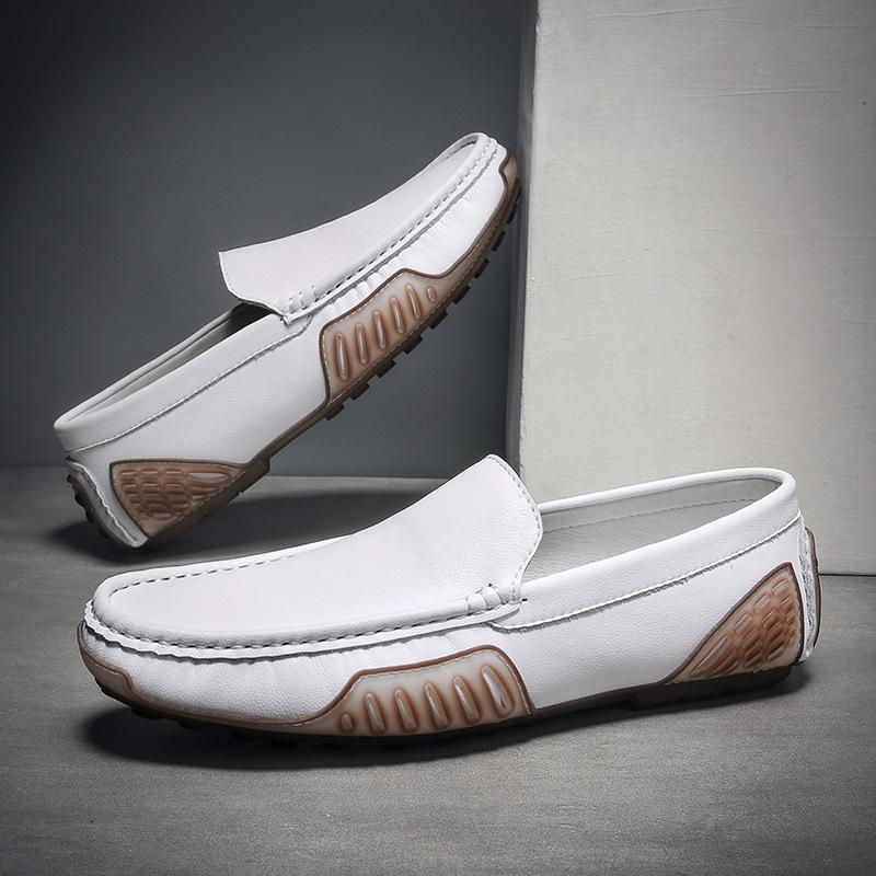 2024 Men Casual Shoes Genuine Leather Loafers for Men Moccasins Breathable Slip On Driving Shoes Plus Size 38-48 Mocasines Hombre