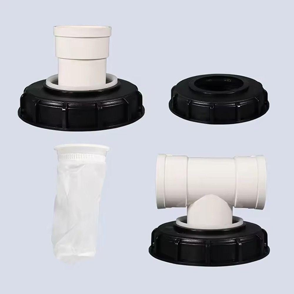 163mm IBC Ton Drum Fittings Plastic Cap T-shaped/Straight Head/Elbow/Vertical Washable Rainwater Filter Cover with Filter Screw