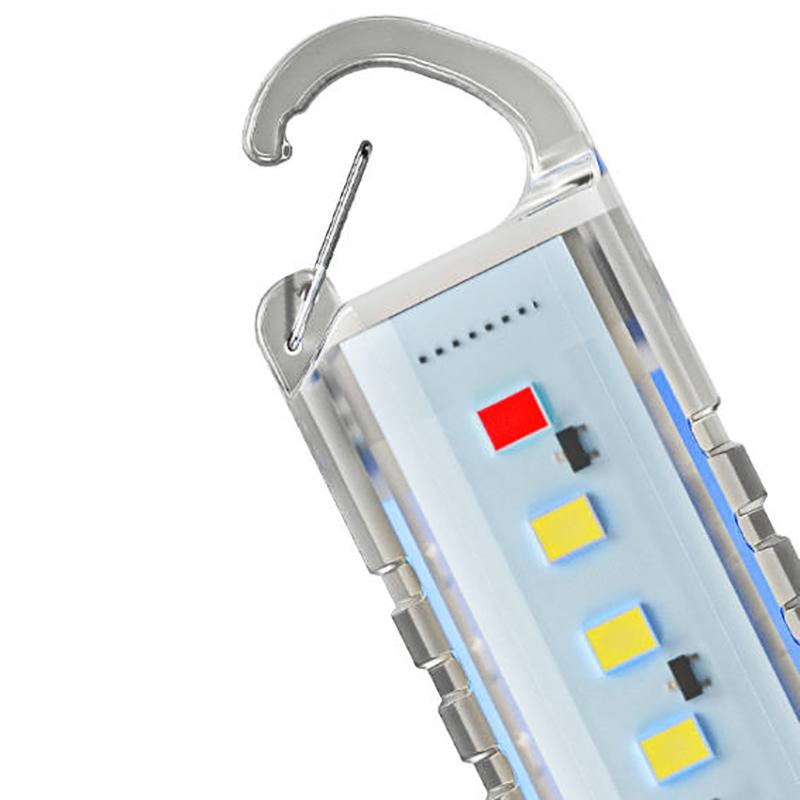 Smiling Shark Led Mini Strong Light Rechargeable Flashlight Super Bright Multifunctional Keychain Outdoor Warning Home