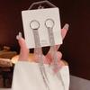 1 Pair Dangle Earrings Bowknot Shape Shining Rhinestones Lady Earrings Heart Imitation Pearls Tassel Jewelry Accessory