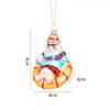 Glass Painted Christmas Decorations Santa Claus Coconut Tree Shape Colorful Hanging Ornaments Christmas Ornaments