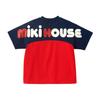 MIKI HOUSE Short Sleeve T-Shirt, Logo, Plain, Simple, Made In Japan, Boys, Girls, Baby, Kids, Children's Clothing, 10-5242-495, 90cm, Red X Navy