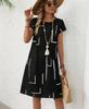 2026 European and American women's clothing explosive fashion printing 2026 new round neck short-sleeved dress