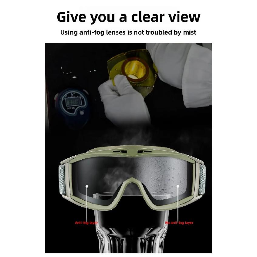 Explosion Proof Shooting Tactical Goggles Anti-impact CS War Game Airsoft Paintball Hunting Mounteering Goggles Glasses